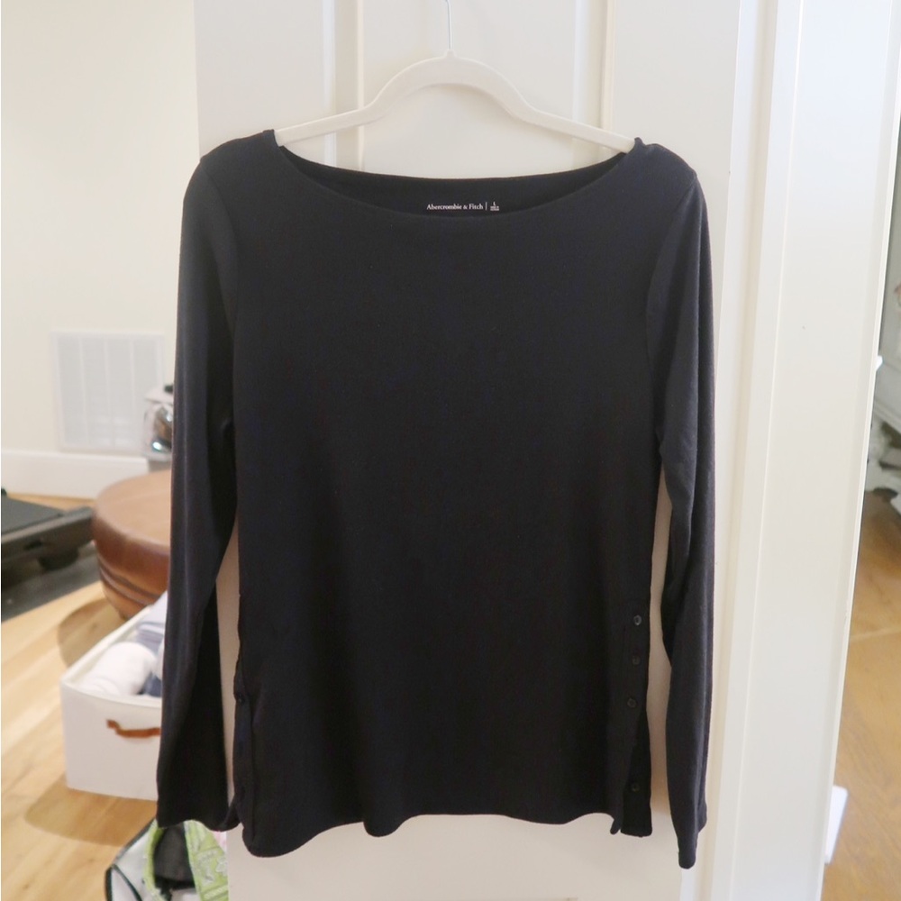 Abercrombie & Fitch Brushed Jersey Long-Length Slash Top